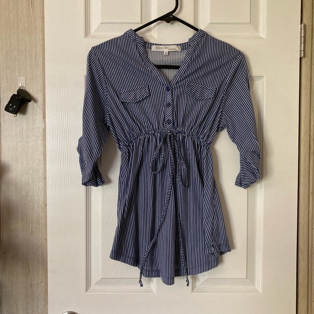 💙 Striped Maternity Shirt
